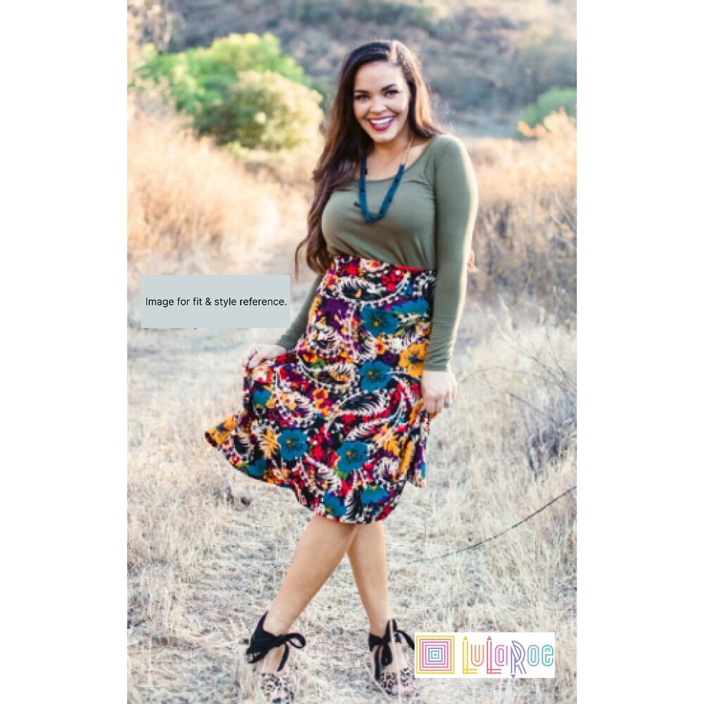 LulaRoe Blue Azure A-Line Knee Length Modest Skater Skirt